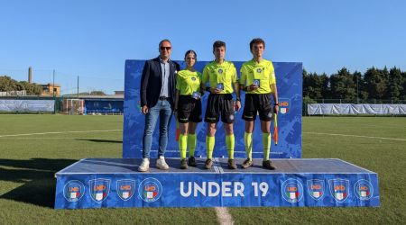 Davide Gagliardi e Alessia Ruberto arbitrano la Finale del Campionato di Under 19 Regionale.