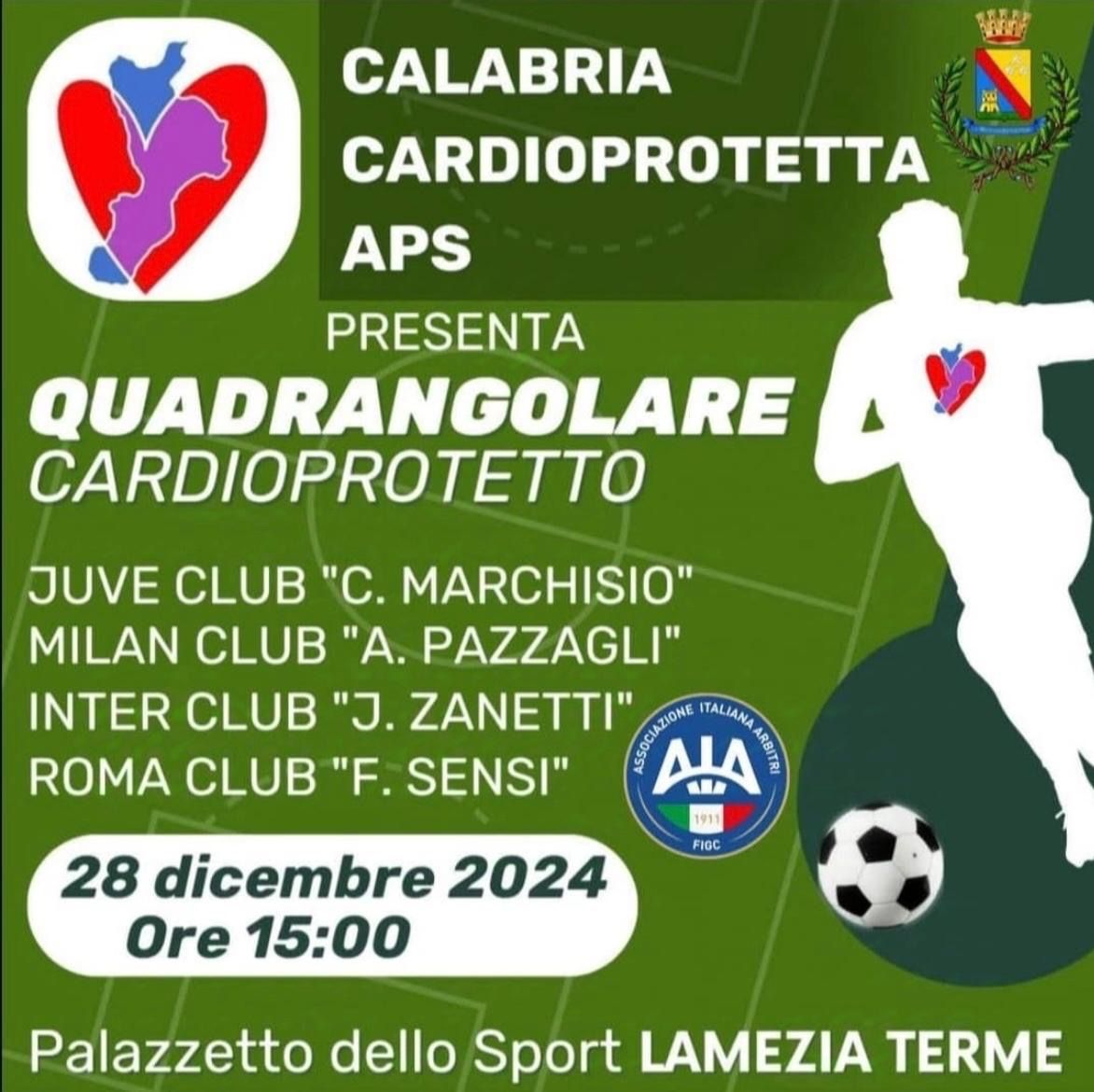 L'AIA Lamezia partecipa al quadrangolare "Calabria Cardioprotetta". - 3 - AIA – Sezione di Lamezia Terme L'AIA Lamezia partecipa al quadrangolare "Calabria Cardioprotetta". - 2 - AIA – Sezione di Lamezia Terme