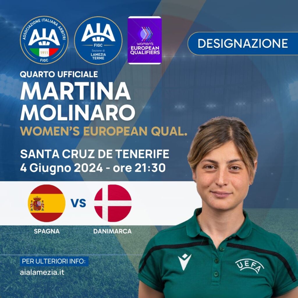 Martina alle Qualificazioni all’Europeo Femminile UEFA! - 5 - AIA – Sezione di Lamezia Terme Martina alle Qualificazioni all’Europeo Femminile UEFA! - 4 - AIA – Sezione di Lamezia Terme