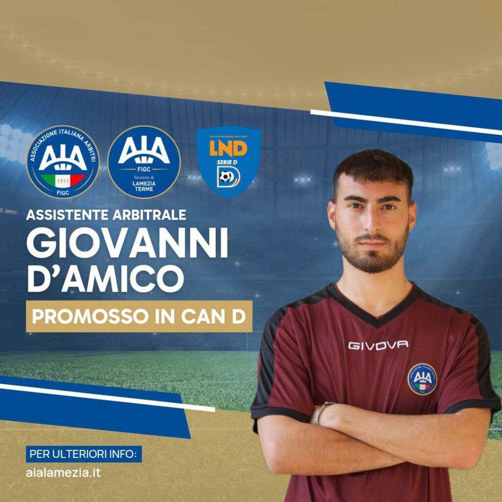 1 luglio 2024, promossi in CAN C e CAN D due assistenti lametini. - 7 - AIA – Sezione di Lamezia Terme 1 luglio 2024, promossi in CAN C e CAN D due assistenti lametini. - 6 - AIA – Sezione di Lamezia Terme