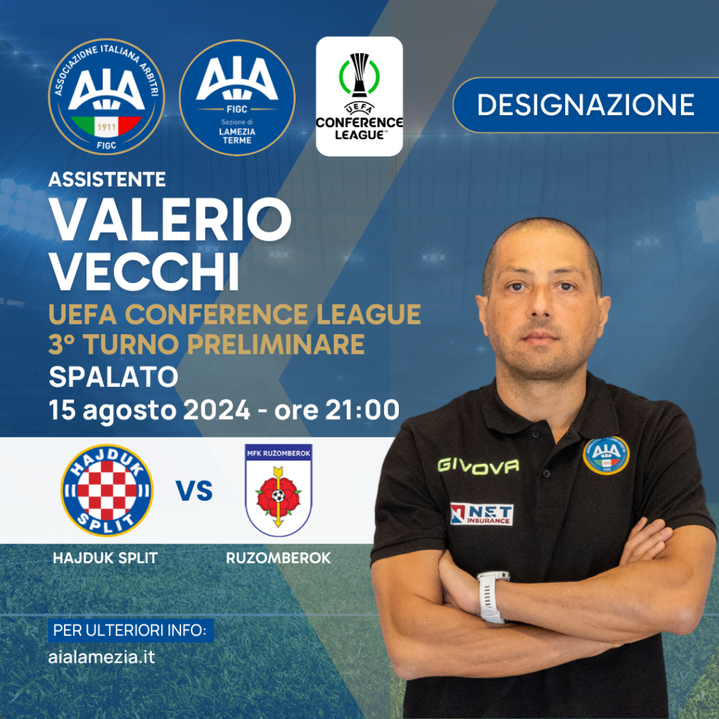 Valerio in UEFA Conference League! - 5 - AIA – Sezione di Lamezia Terme Valerio in UEFA Conference League! - 4 - AIA – Sezione di Lamezia Terme